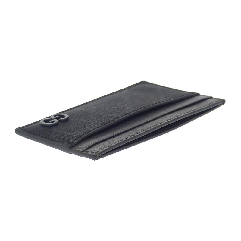 Gucci 768248 FACQC 1048 Card Case Black GG Supreme Canvas Mens