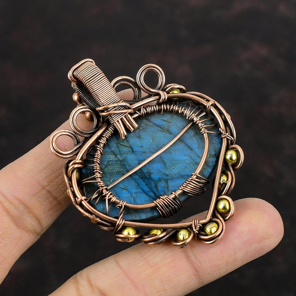 Tree Of Life Labradorite Pendant Copper Wire Wrapped Pendant Antique Copper Jewelry Natural Gemstone Pendant Handmade Jewelry Gifts For Her