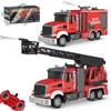 Rc Truck 2.4G 11Ch Radio Controlled Ladder Fire Car Simulated Engineering Vehicle Water Cannon Spraying Fire Engine Toys Boys