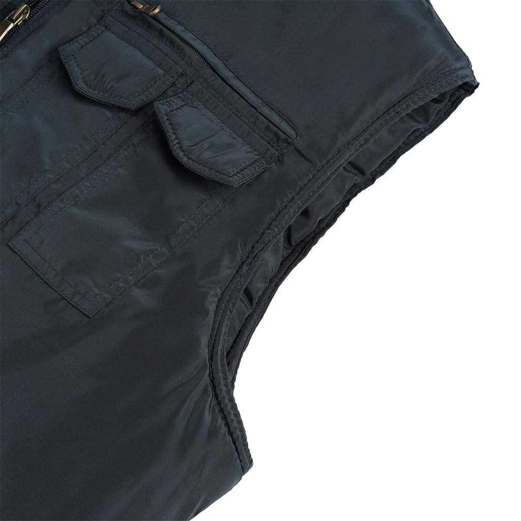 AOWOFS Polstrovaná rybářská velká teplá a větruodolná a outdoorová vesta na podzim a ideální pro a velikosti Pánská vesta, Velikost, Podšitá fleecem, Odolná,