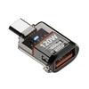 Type-C to USB A Converter with Light Support 120W Charging 10Gbps Data Transfer USB C Extender Clear Shell OTG Adapter