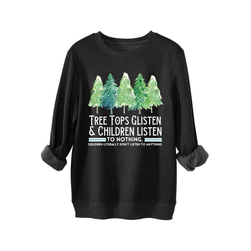 Tree Tops Glisten Kids Thick Sweatshirt Comfortable Fashion Printed Pullover