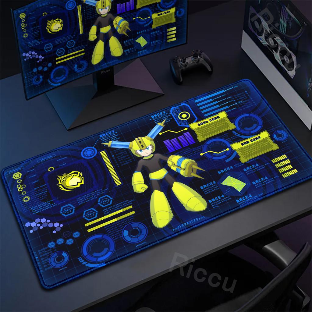 xcm Mousepad Megaman Anime Keyboard Pad Xxl Table Protector Rubber Carpet Pc Office Accessories Gamer Nonslip Speed Deskmat