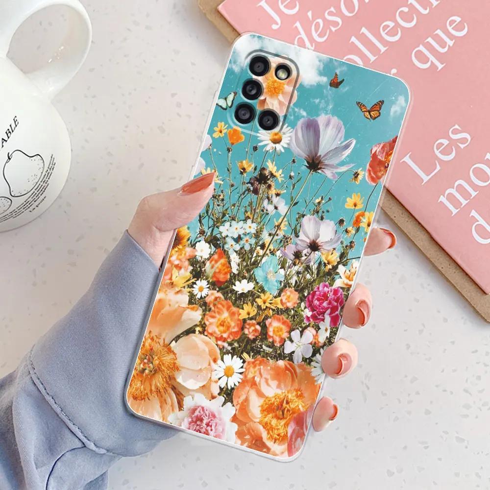 Per Samsung A31 Custodia Cover Ragazze Trasparente Morbido Silicone Custodie per Telefono Per Samsung Galaxy A31 Custodia A 31 A3 1 Custodie A31 Cover