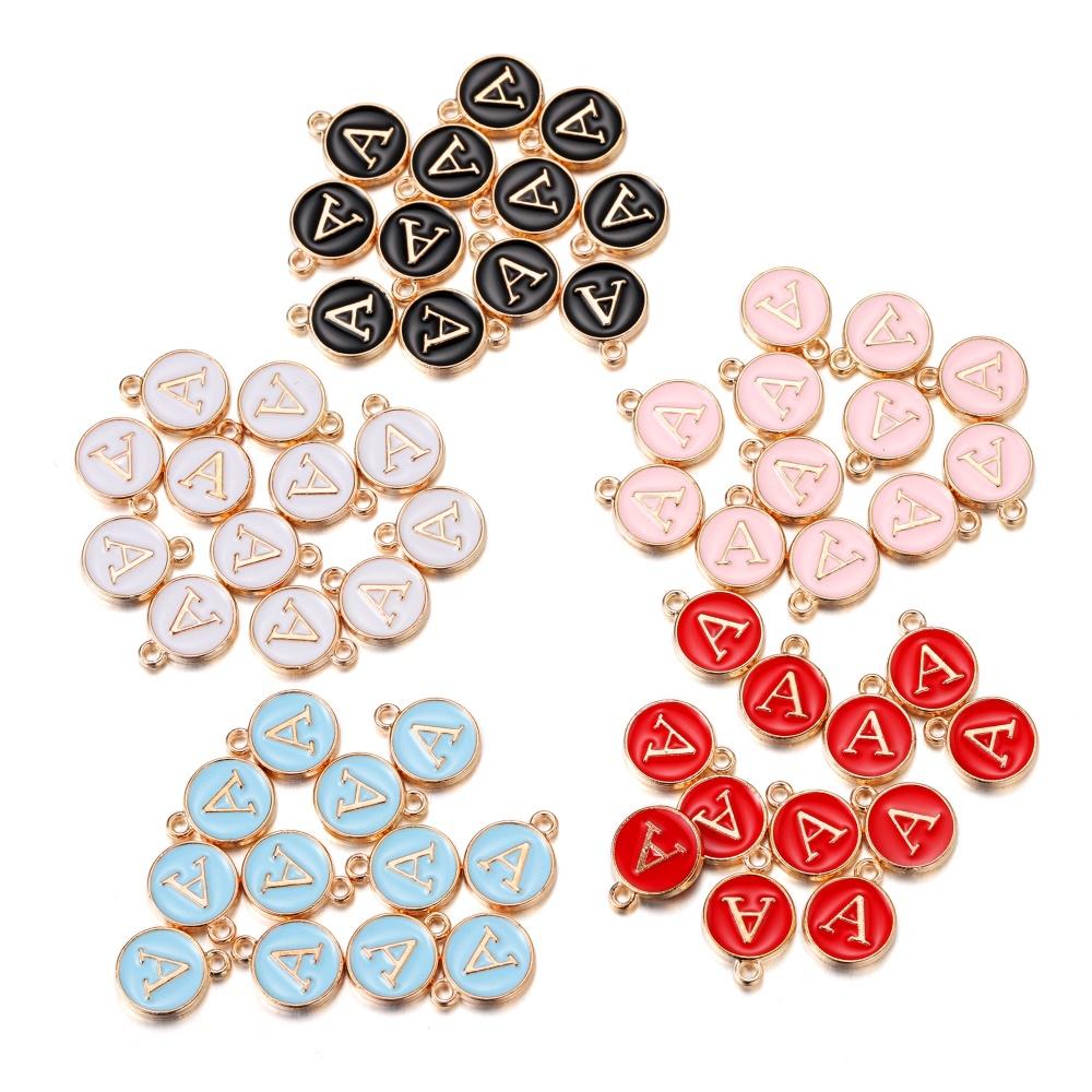 20Pcs 12*15mm A-Z Letter Charms Enamel Charms Alphabet Initial Letter Handmade Pendant for DIY Bracelet Necklace Jewelry Making
