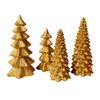 4 Pcs Light Up Christmas Tree Figurines Resin Christmas Tree Tabletop Decoration for Holiday Mantel Desk Centerpiece