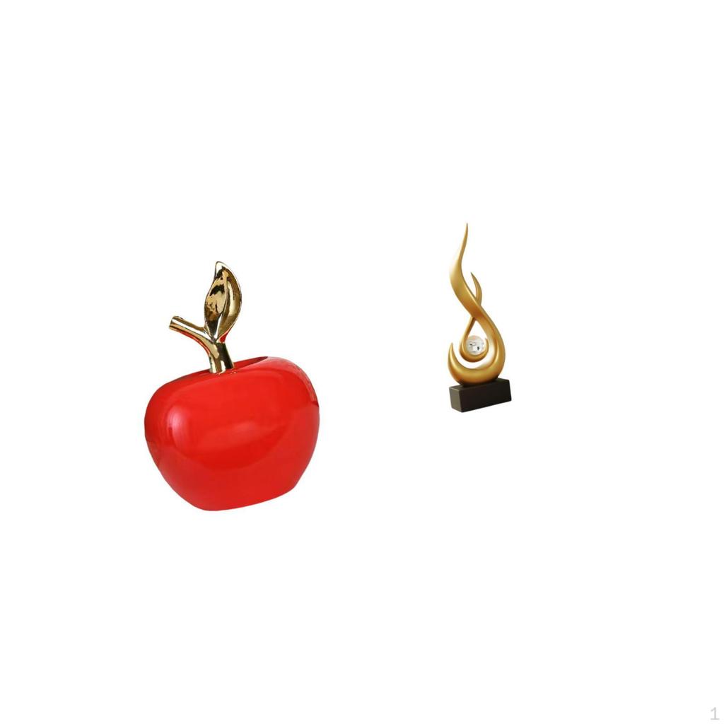Ceramic Fruit Sculpture And Resin Flame Figurine Modern Art Ornament for Home Cafe Study Room Living