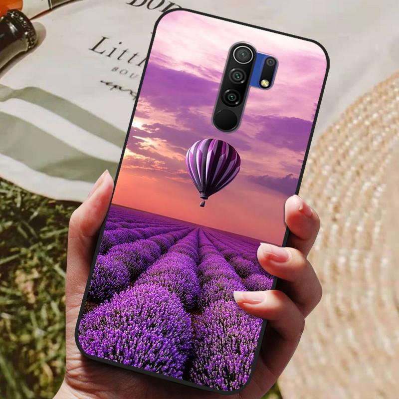 Für Xiaomi Redmi 9 Hülle Katze Blume Wolf Cover Silikonhülle Für Redmi 9 redmi9 Cover Bumper 6.53" Stoßfeste Handy Coque Hülle