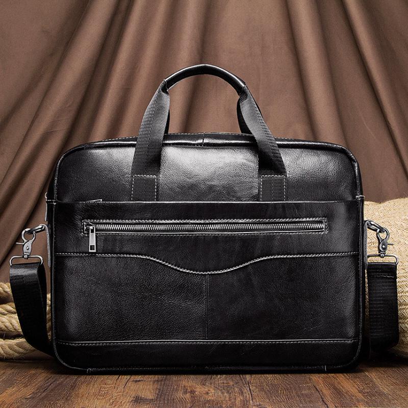 Geantă de umăr retro Geantă de mână din piele pentru bărbați Afaceri Primul strat Piele de vacă Poștaș Geantă pentru bărbați