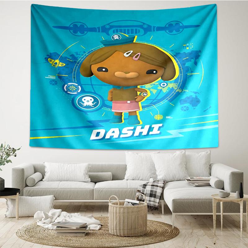 Octonauts Print Tapestry, Backdrop, Easy Setup, Ideal for Bedroom, Office & Living Room, with Aesthetic Wall Hanging Decor.