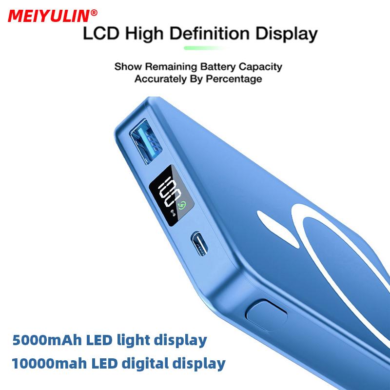 Meiyulin 15 W schnelles kabelloses Ladegerät, magnetische Power Bank, 10000 mAh, tragbarer universeller externer Ersatzakku für iPhone 14 Samsung