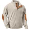 American Style Loose Sweatshirts Spring Autumn Men's Vintage Corduroy Stand-Up Collar Contrast Patchwork Casual Long-Sleeved Sweatshirt