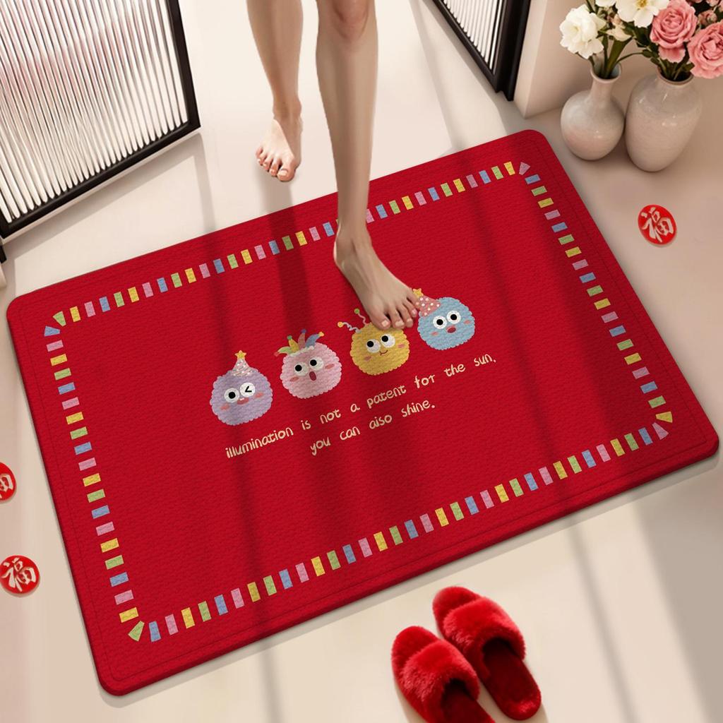 Butterfly Shadow Non-Slip Water Absorbing Diatom Mud Floor Mat for Bathroom and Entrance