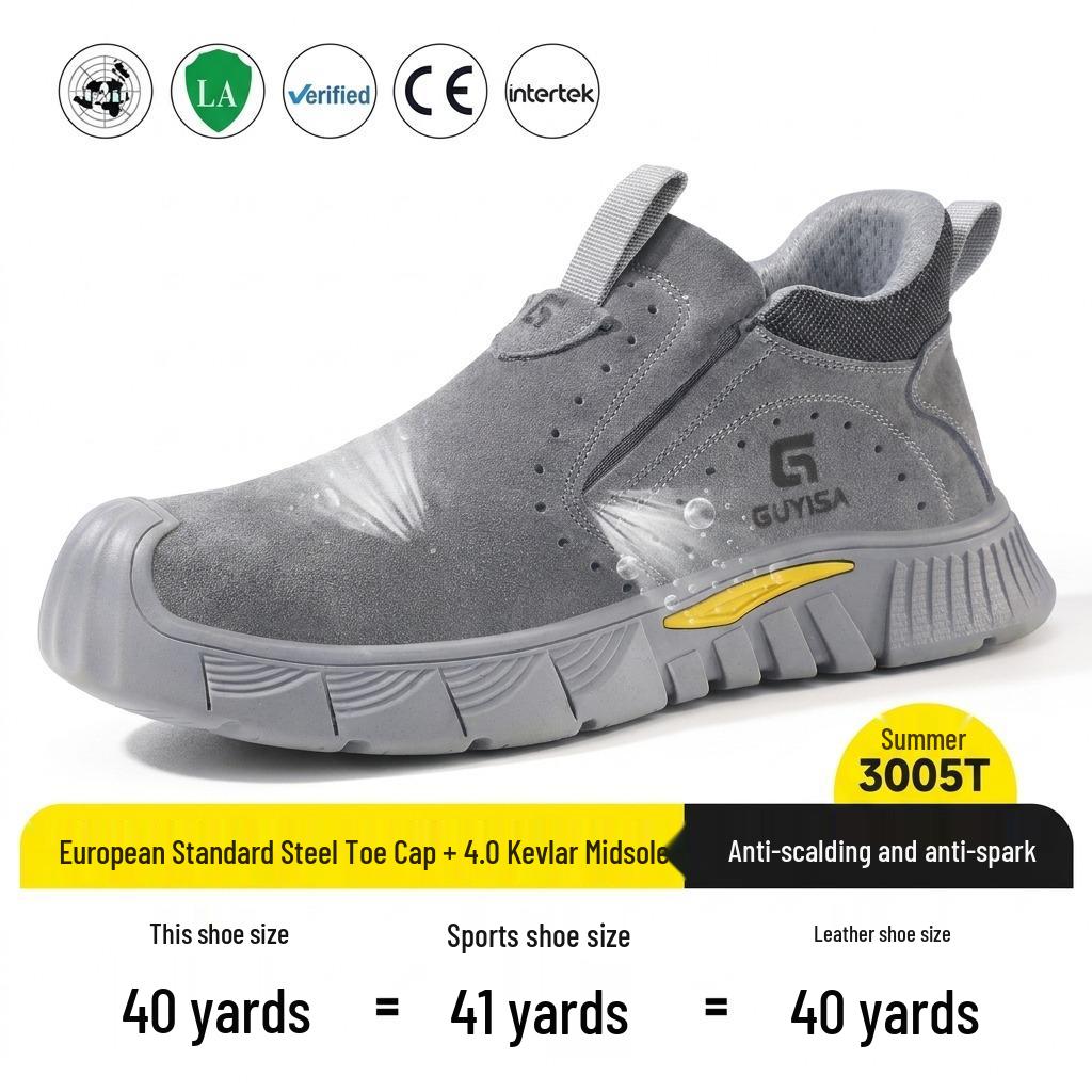 Welder Safety Shoes: Breathable, Anti-smash, Anti-puncture, Anti-slip, Steel Toe, Comfortable, Wear-resistant, Lightweight Work Footwear.