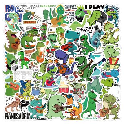 50 New Cartoon Dinosaur Band Graffiti Stickers DIY Laptop Skateboard Suitcase Waterproof Stickers