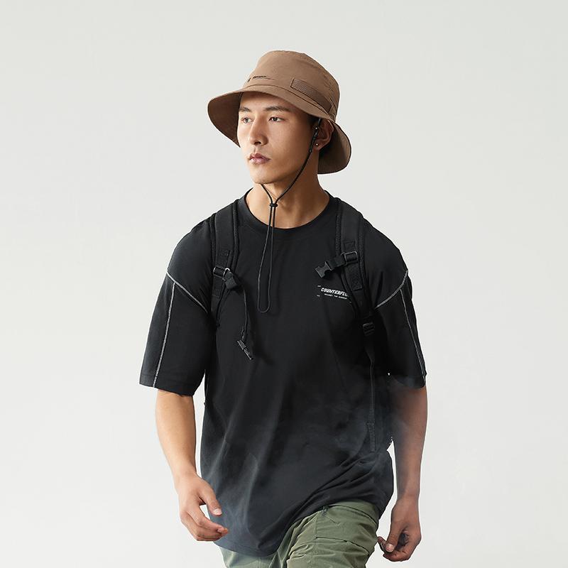 Li Ning CF Pull Col Rond Imprimé Lettre Manches Courtes T-Shirt Homme Hauts Noir ATSU609-1