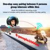 Hysnox HY-02 Motorcycle Helmet Intercom BT5.0 Hands-free Interphone Full Duplex for Six Motorcycle