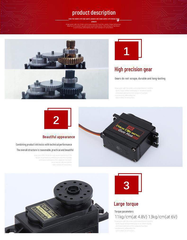55g Waterproof Digital Copper Metal Gear Servo for Intelligent Robot and Toy Servo