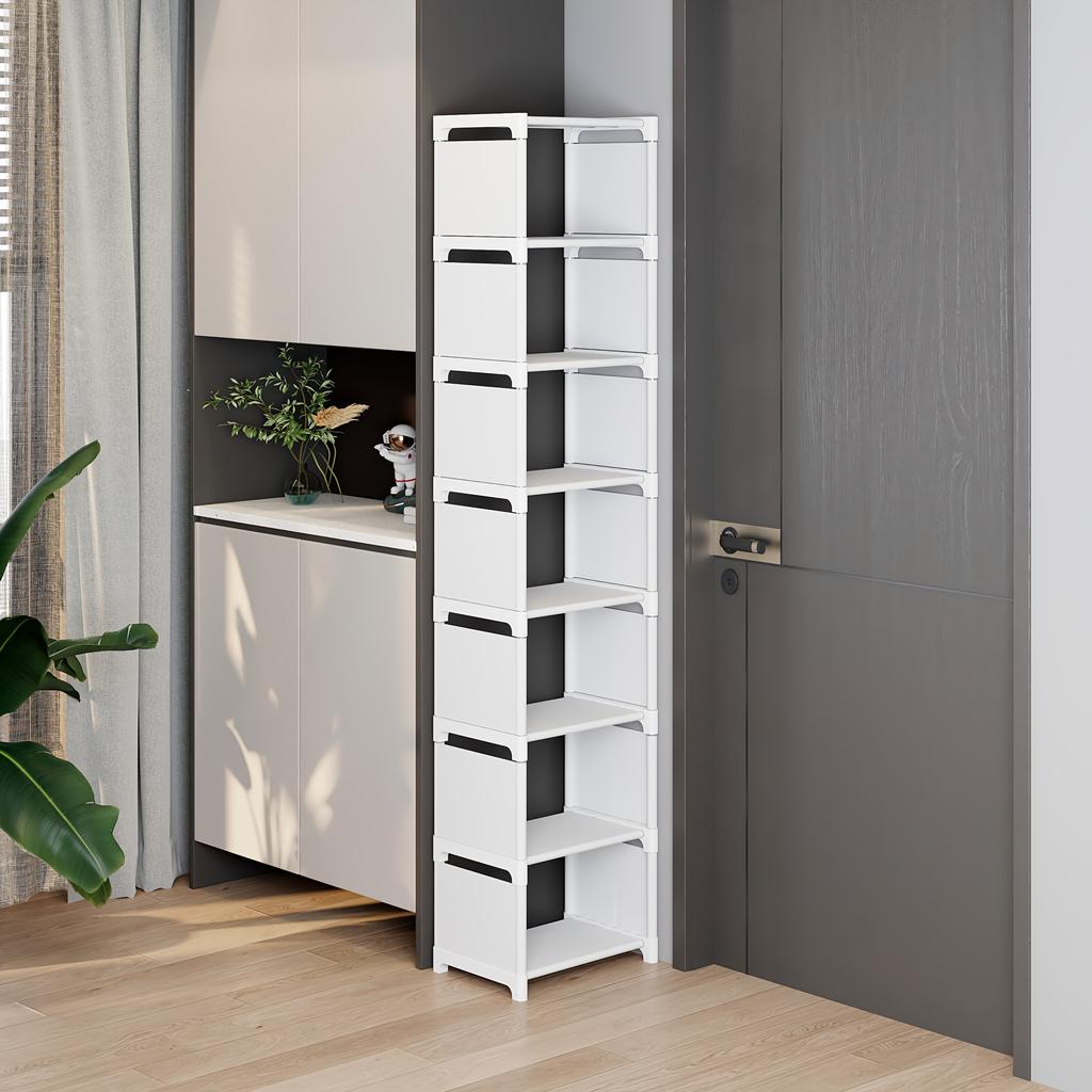 Justerbart 6/8-lags metallskostativ - Bærbar oppbevaringshylle for entré, egnet for studenthybel og hjem, flerlags oppbevaringsløsning for joggesko og fottøy