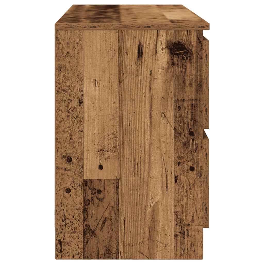 TV Cabinet In Rustic Wood Look 100 X 35 X 54 Cm Engineered Wood