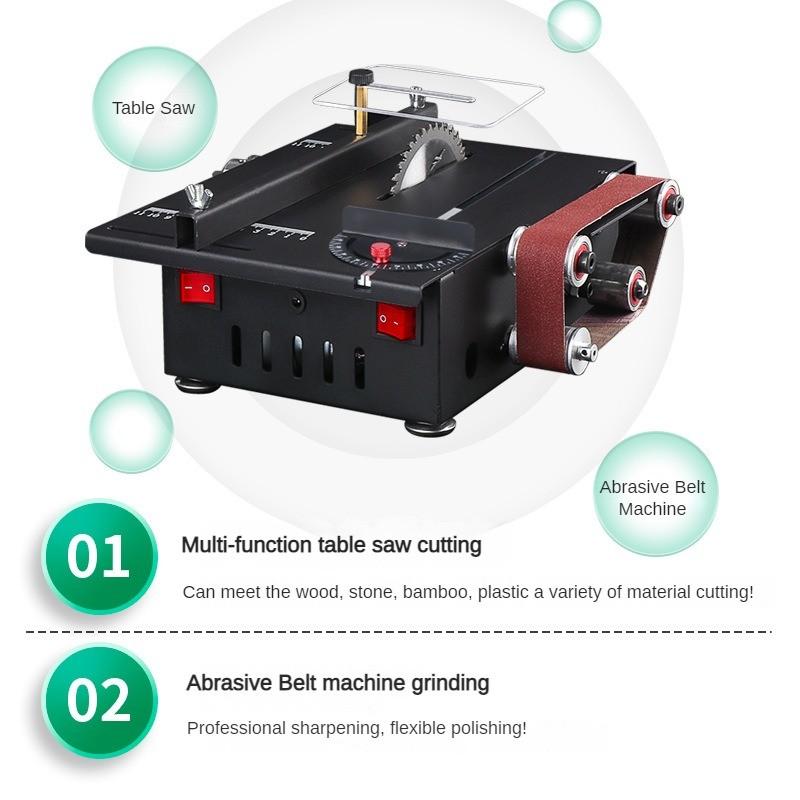 2 In 1 Household Desktop Saw Cutting Machine 200W Small Portable Sanding Belt Machine Professional Sharpening Tool