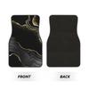 Abstract Black Gold Marble Car Floor Mats 4 Pieces Set Anti Slip Front and Rear Foot Mats Car Interior Accessories Universal
