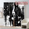 Set Of 2 Modern Flat Printing Curtains Without Rod Melody Sketch Pattern Durable Polyester Decorations Curtain Made