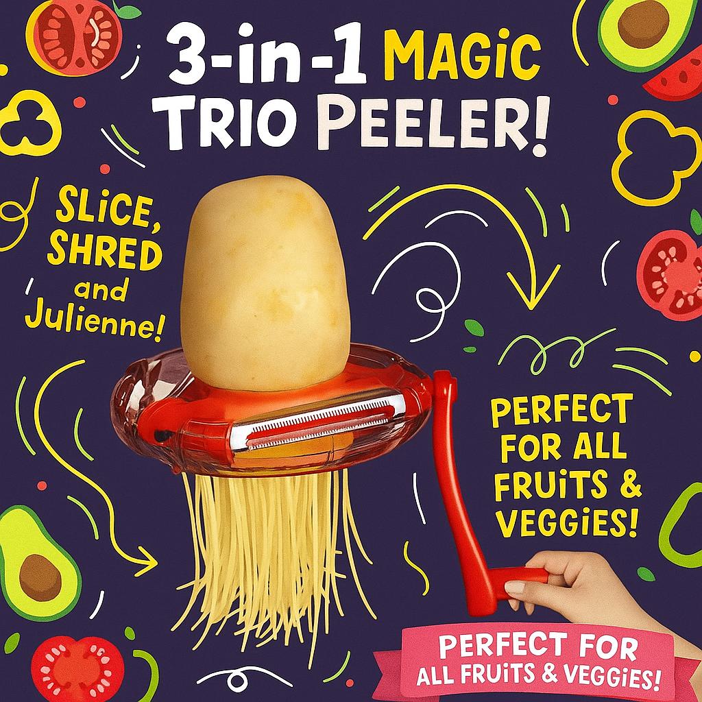 1PC 3 In 1 Magic Trio Peeler Set Slicer Shredder Peeler Julienne Cutter Multi Peel Blade Zesters Grater Kitchen Tool Accessories