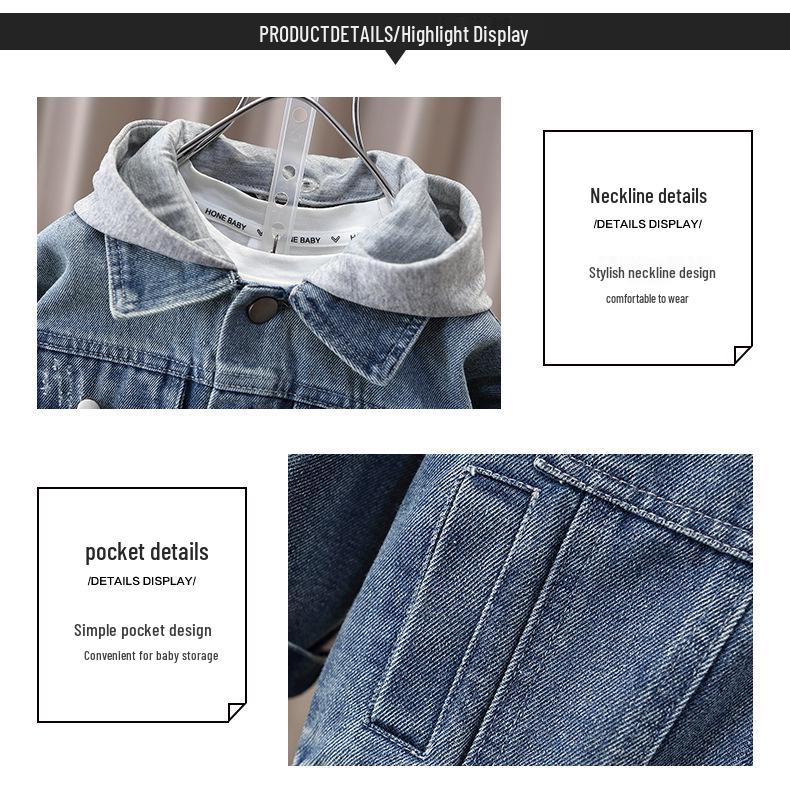 Stilvolle Jungen-Denimjacke mit Kapuze für Frühling & Herbst 2025