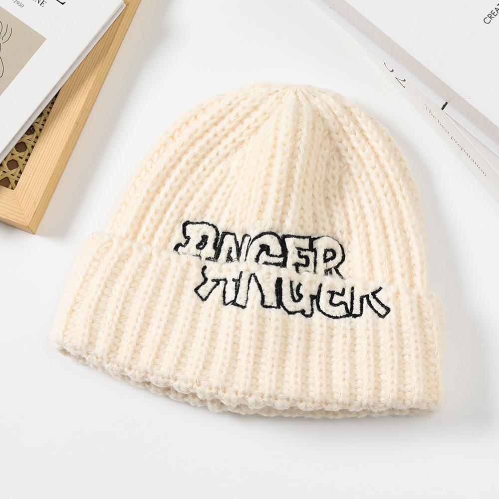 

JYL TS DIY Thick Knit Hat Winter Ear Protection Beanie Hat Acrylic milky светло красного охры