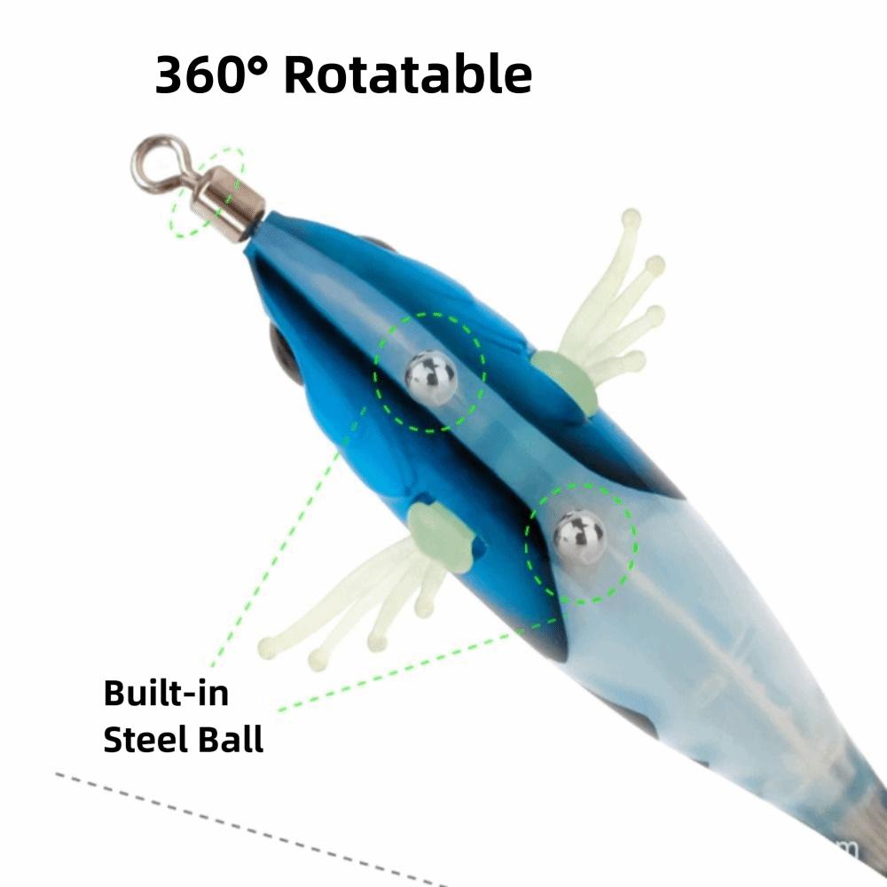 Luminous 360 Swivel Squid Lure Inner Steel Ball Webfoot Octopus Lure Saltwater Tackle Cuttlefish