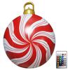 24 Inch Light Up PVC Inflatable Christmas Ball New Years Christmas Ornaments with Light and Remote Holiday Yard Lawn Porch Decor