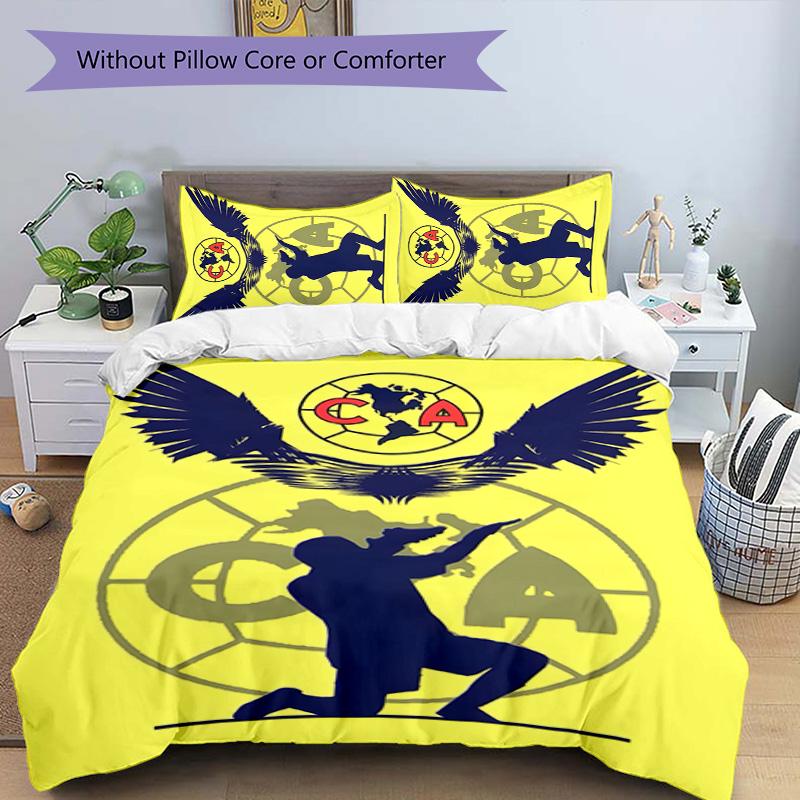 Club América 3pcs Bedding Set Duvet Cover Closure Includes 1 Duvet Cover & 2 Pillowcases for All Seasons Bedroom Home Dorm Decor