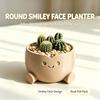 3D Printed Lovely Smiling Figure Planter Pot Mini Small Indoor Flower Pot for Bedroom Desktop Decor Tiny Plant Container Gift