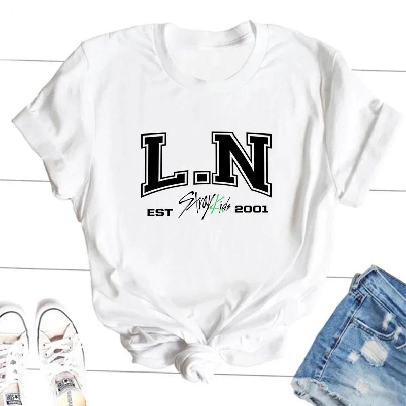 ZX TEE Camisetas de Membros Stray Kids Camiseta Streetwear Coreana Camiseta Gráfica de Concerto Kpop SKZ Bang Chan Changbin Lee Know Grupo Camiseta de Música