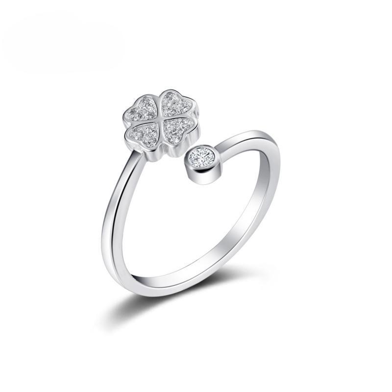 

POMOiii простое модное кольцо индивидуальное бриллиантовое четырехлистное клеверное свадебное обручальное кольцо изменяемого размера для женщин ювелирные изделия