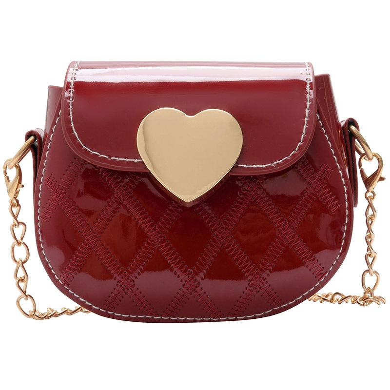 Cute Little Girls Mini Shoulder Bag for Kids Fashion Small Lovely Patent Leather Children's Coin Bags