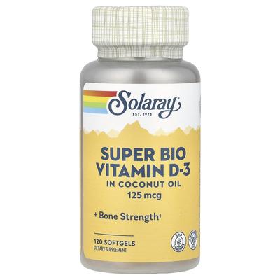 Solaray, Super Bio Vitamin D-3, 5,000IU, 120 Softgels