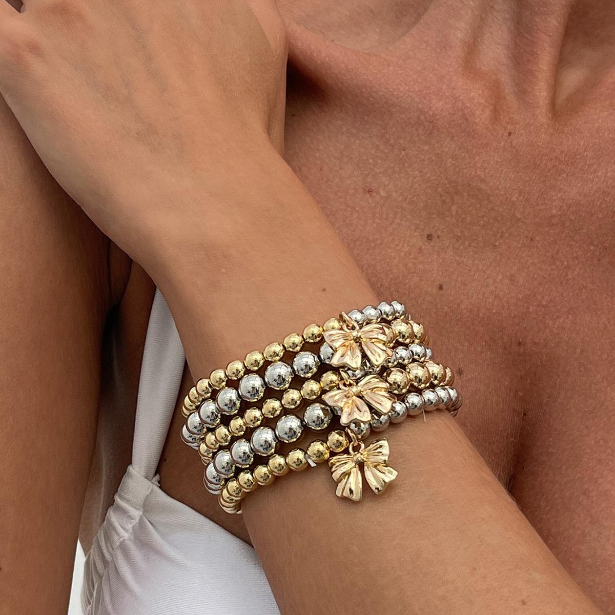 

ins Spice girls бахрома ювелирные изделия, персонализированные круглые бусины, бисерный контрастных цветов многослойный браслет ювелирные изделия женщины