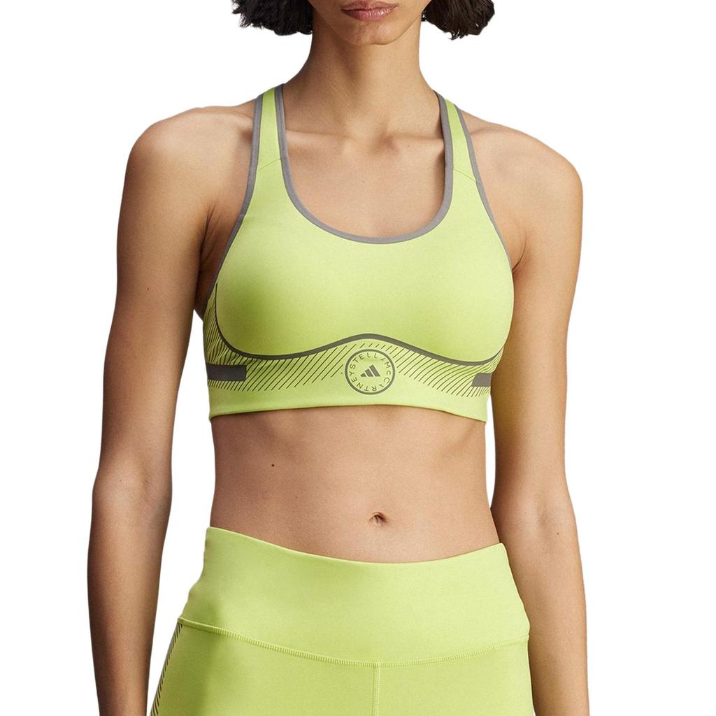 Adidas Color Block Round Neck Sports Bra Women Sports Bra Fluorescent-Green JJ0140