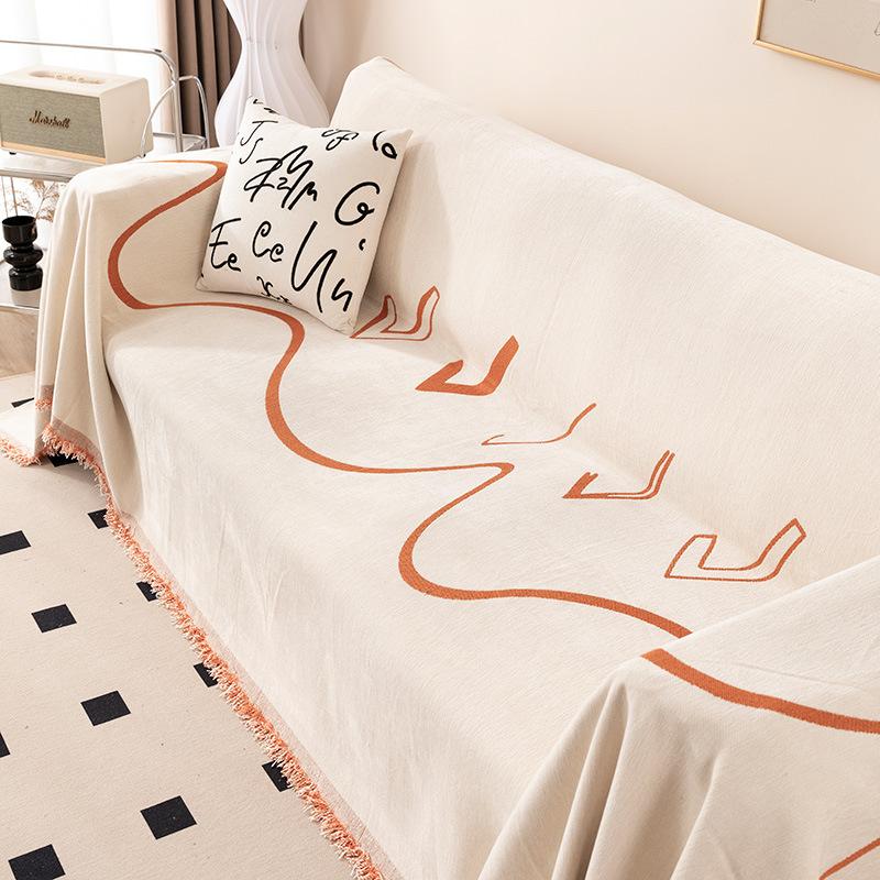 

Чехол для дивана Bohemia с кисточками из шенилловой ткани с защитой от царапин от кошек, универсальный чехол для кресла, коврик для пикника 180x130