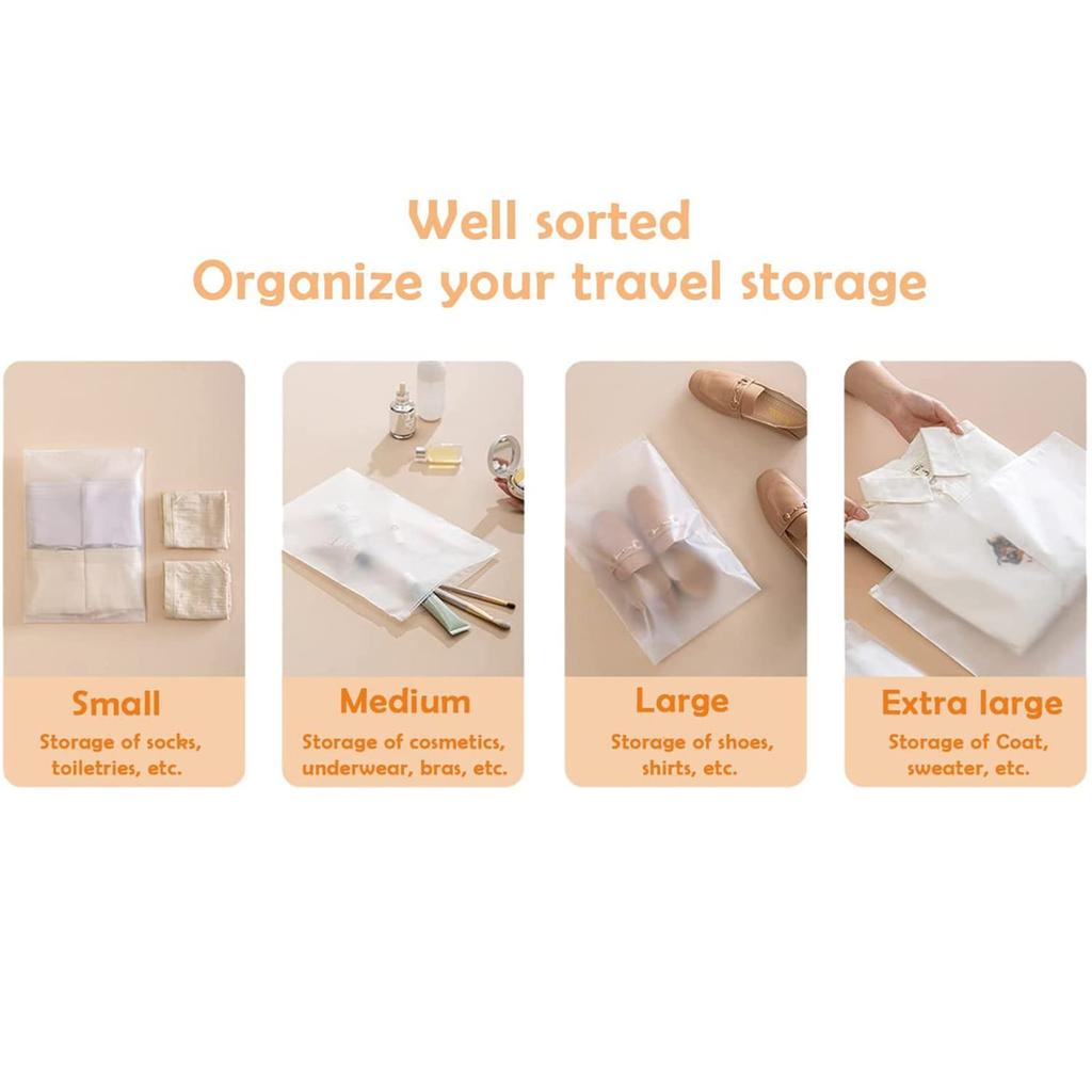20pcs Travel Storage Bags, Trip Bags, Zipper Clear Storage Plastic Bags Multifunction Luggage Organizer Bag Pouch Space Storage For Clothes
