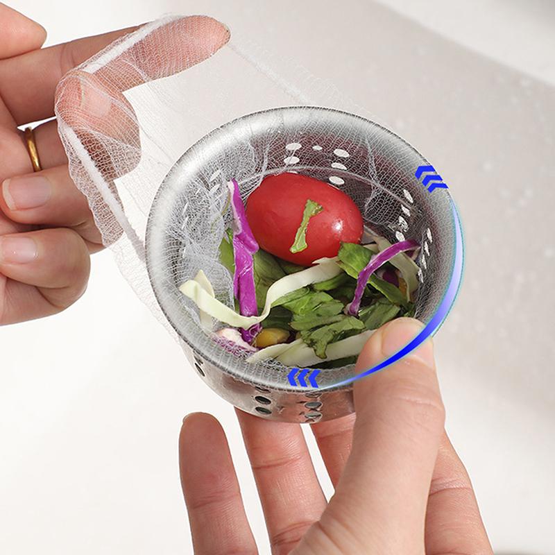 100 Pcs Disposable Kitchen Sink Filter Mesh Sewer Garbage Filter Meal Residue Pool Mesh Bag Drainage Screen Sink Garbage Net
