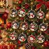 12 pcs Snowman Christmas Tree Hanging Pendant Xmas Tree DIY Rhinestone Pendant Art Kit  Christmas