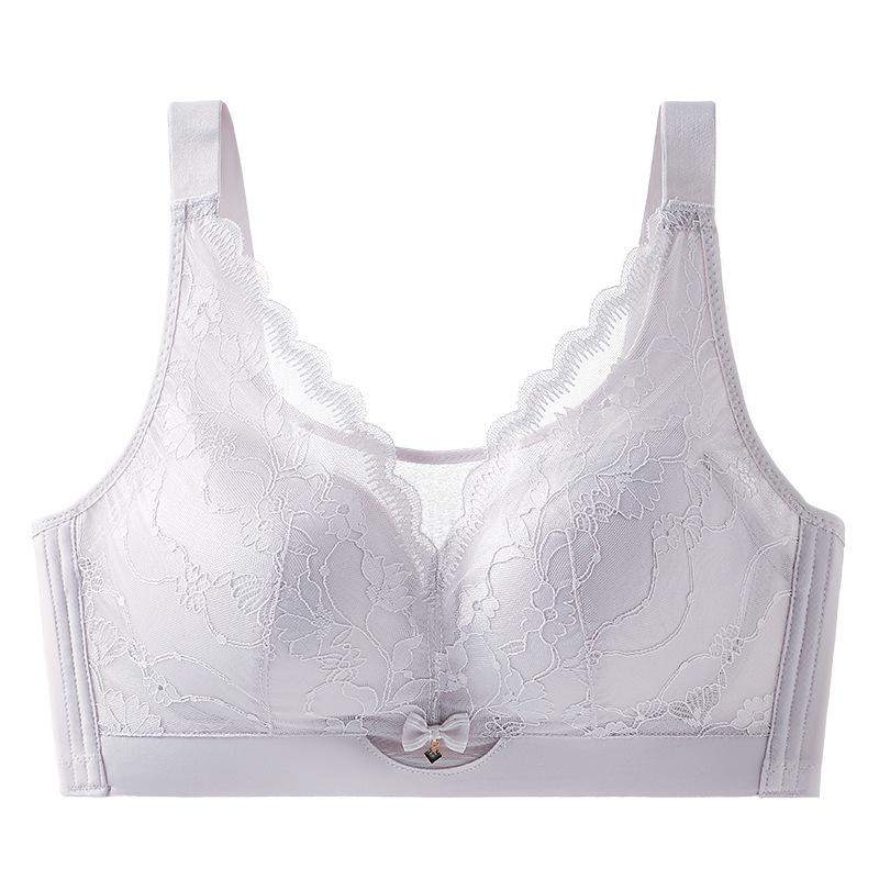 

Женское кружевное нижнее белье без косточек, бюстгальтер большого размера, женское нижнее белье, бюстгальтер без косточек 44/100D фиолетовый