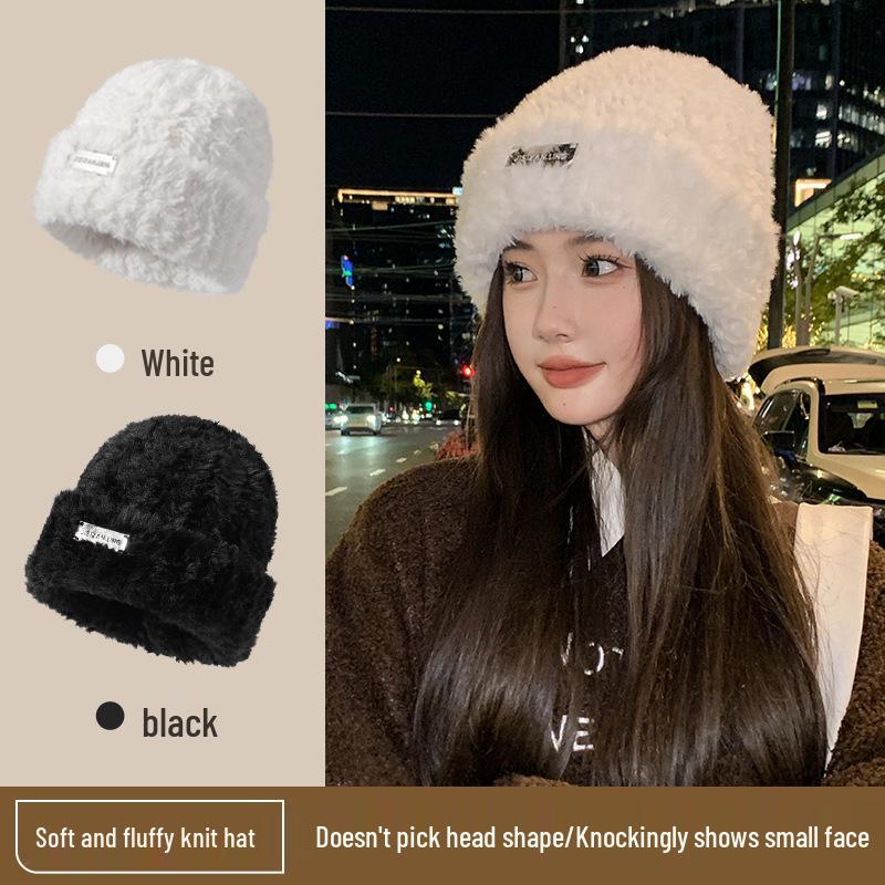 Women's Winter Plush Knit Hat with Ear Protection - Newcomer Exclusive