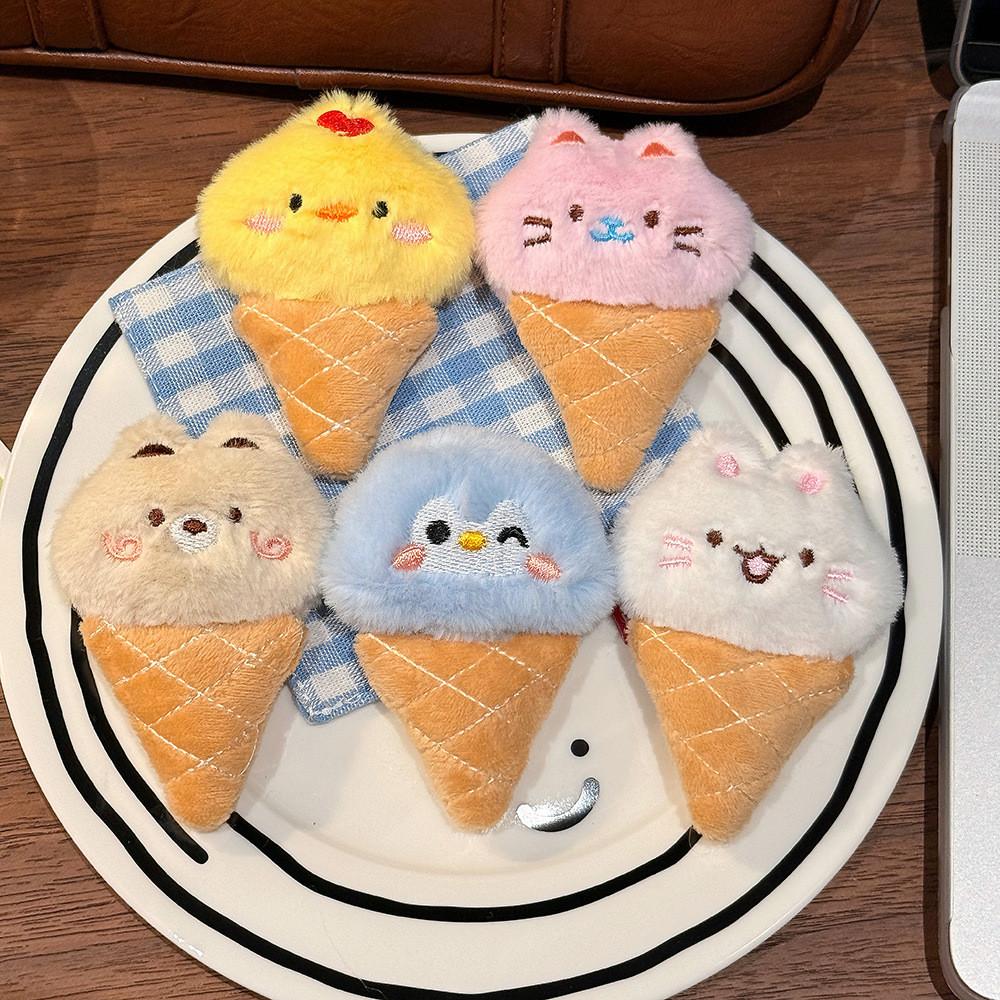 Cute Penguin Plush Keychain With Ice Cream Design For Kids And Adults