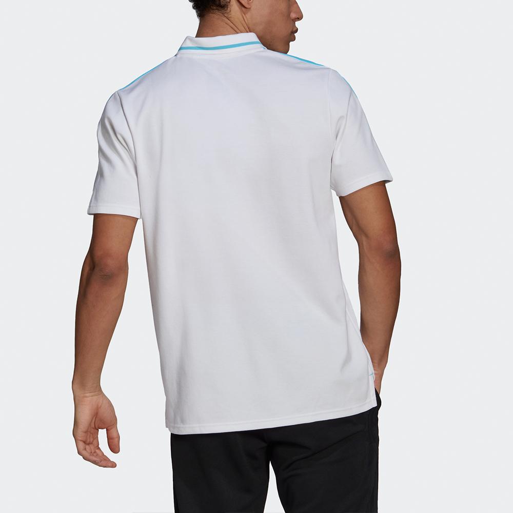 Adidas Pánské sportovní polo tričko s krátkým rukávem Real Madrid Bílé GS0403