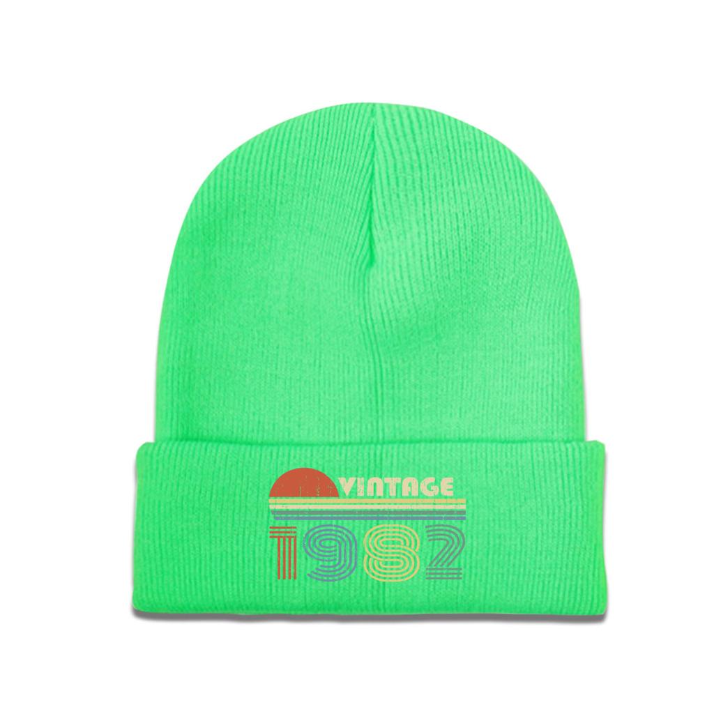 Vintage 1982 40. prezent urodzinowy urodzony w 1982 40 lat czapka z dzianiny dla kobiet czapki unisex czapka zimowa poliestrowe czapki szydełkowe