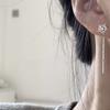 Zircon Snowflake Pendant Earrings Rhinestone Dangle Ear Studs Elegant Long Tassel Earrings  Jewelry